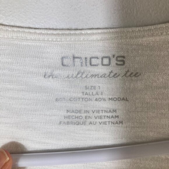 Womens Chicos The Ultimate Tee Open Front Cardigan Long Sleeve White M - Picture 6 of 8